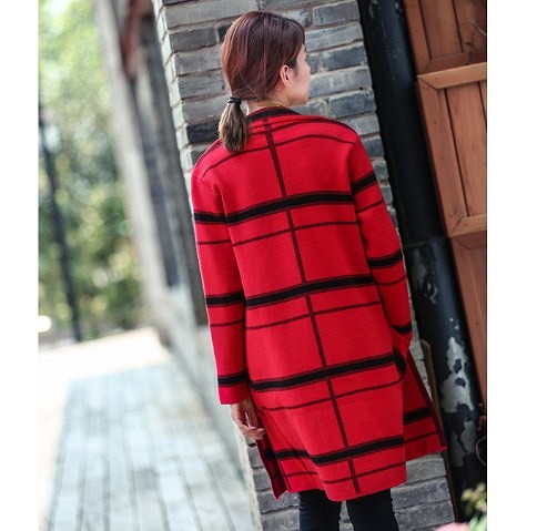 レディース　ニット　カーディガン　ライトアウター　コート　長袖　ランダムボーダー　シンプル　カジュアル　秋冬　大人可愛い　フェミニン　オフィス　仕事　デート　お出かけ　デイリー　普段着　レッド　グレー　ブラック　ネイビー　送料無料