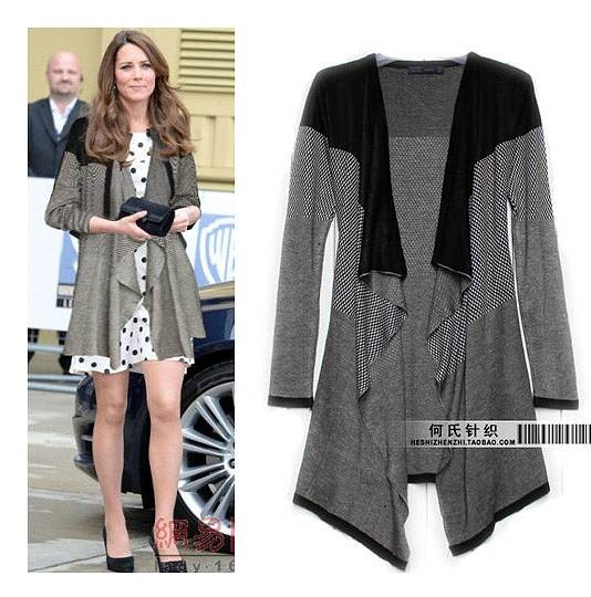 レディース　バイカラー　ニット　カーディガン　ライトアウター　ショール　長袖　無地　シンプル　カジュアル　フリーサイズ　秋冬　大人可愛い　シック　モノトーン　オフィス　デート　お出かけ　デイリー　普段着　グレー　送料無料