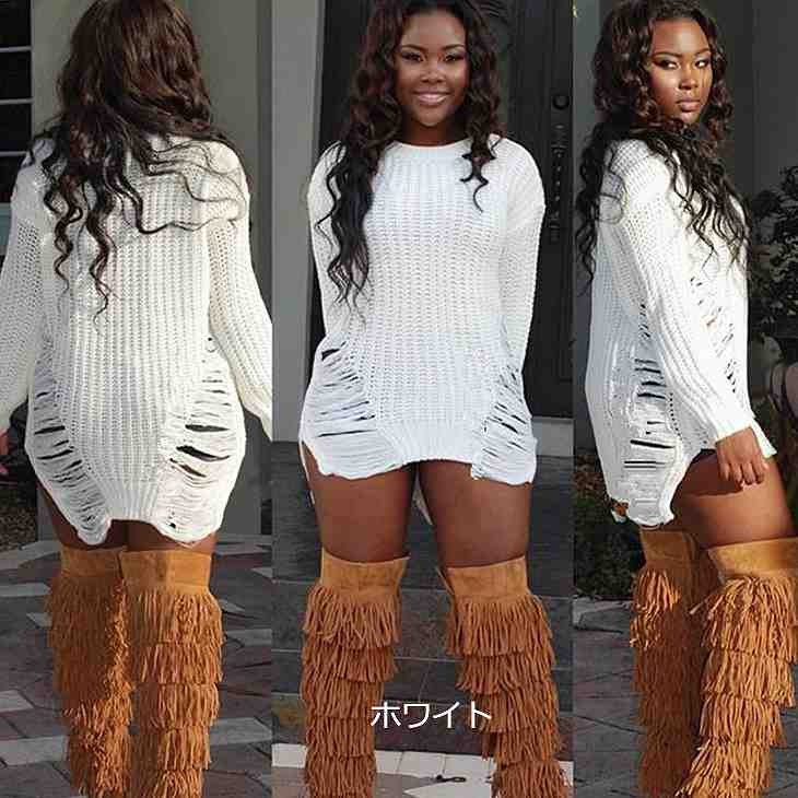 レディース　ニット　ワンピース　膝上丈　クルーネック　長袖　タイト　無地　セクシー　大人カジュアル　大きいサイズ　シンプル　リゾート　普段着　デイリー　お出かけ　デート　ホワイト　レッド　ブラック　カーキ　オフホワイト　送料無料