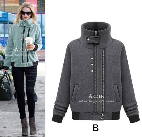 レディース　ジャケット　フルジップ　長袖　ハイネック　おしゃれ　カジュアル　大人可愛い　ストリート系　デート　お出かけ　デイリー　グレー　ミント　送料無料