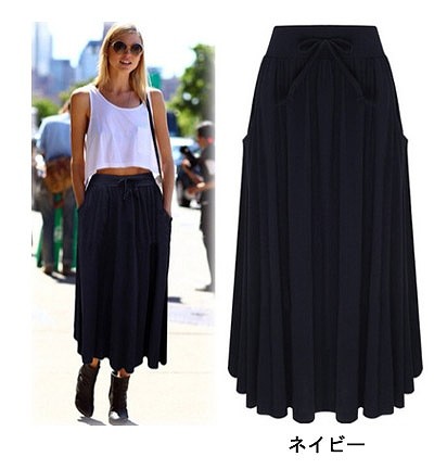 レディース　ニット　スカート　ロング丈　おしゃれ　カジュアル　大人可愛い　エレガント　デート　お出かけ　デイリー　ブラック　グレー　ネイビー　送料無料