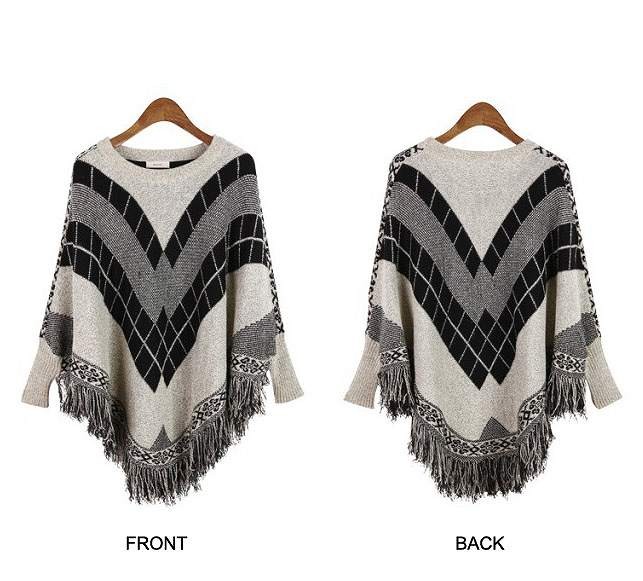 レディース　セーター　ケープ風　長袖　ラウンドネック　おしゃれ　カジュアル　大人可愛い　ストリート　エレガント　デート　お出かけ　デイリー　グレー　レッド　グリーン　送料無料