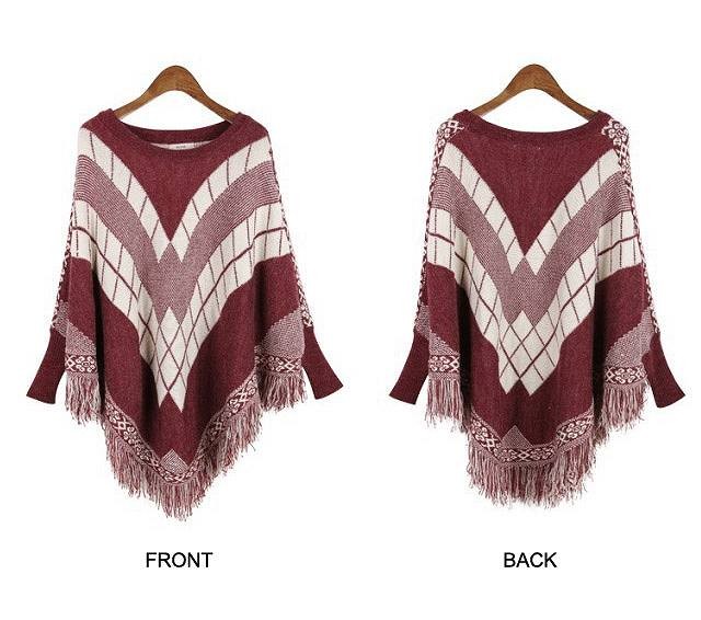 レディース　セーター　ケープ風　長袖　ラウンドネック　おしゃれ　カジュアル　大人可愛い　ストリート　エレガント　デート　お出かけ　デイリー　グレー　レッド　グリーン　送料無料