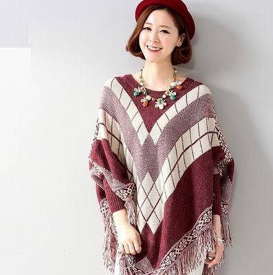 レディース　セーター　ケープ風　長袖　ラウンドネック　おしゃれ　カジュアル　大人可愛い　ストリート　エレガント　デート　お出かけ　デイリー　グレー　レッド　グリーン　送料無料