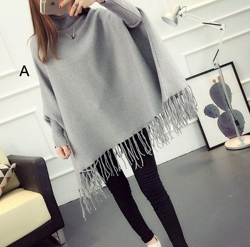 レディース　セーター　ショールスタイル　長袖　タートルネック　おしゃれ　ストリート　カジュアル　大人可愛い　エレガント　デート　デイリー　お出かけ　グレー　カーキ　レッド　ブラック　送料無料