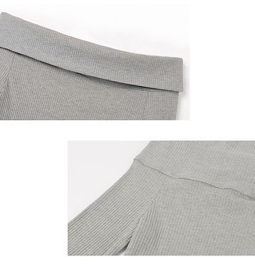 レディース　トップス　オフショルダー　カットソー　ニット　長袖　無地　シンプル　カジュアル　スリム　フリーサイズ　大人可愛い　エレガント　デート　お出かけ　デイリー　グレー　ブラック　ホワイト　送料無料