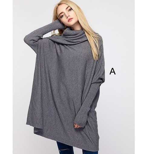 レディース　トップス　タートルネック　カットソー　ニット　長袖　無地　シンプル　カジュアル　ゆったり　フリーサイズ　大人可愛い　デート　お出かけ　デイリー　グレー　ブラウン　ホワイト　送料無料