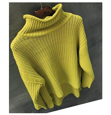 レディース　トップス　ハイネック　ニット　セーター　長袖　無地　シンプル　プルオーバー　カジュアル　ゆったり　フリーサイズ　大人可愛い　学生　オフィス　OL　デート　お出かけ　デイリー　グリーン　ホワイト　送料無料