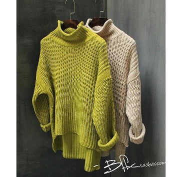 レディース　トップス　ハイネック　ニット　セーター　長袖　無地　シンプル　プルオーバー　カジュアル　ゆったり　フリーサイズ　大人可愛い　学生　オフィス　OL　デート　お出かけ　デイリー　グリーン　ホワイト　送料無料