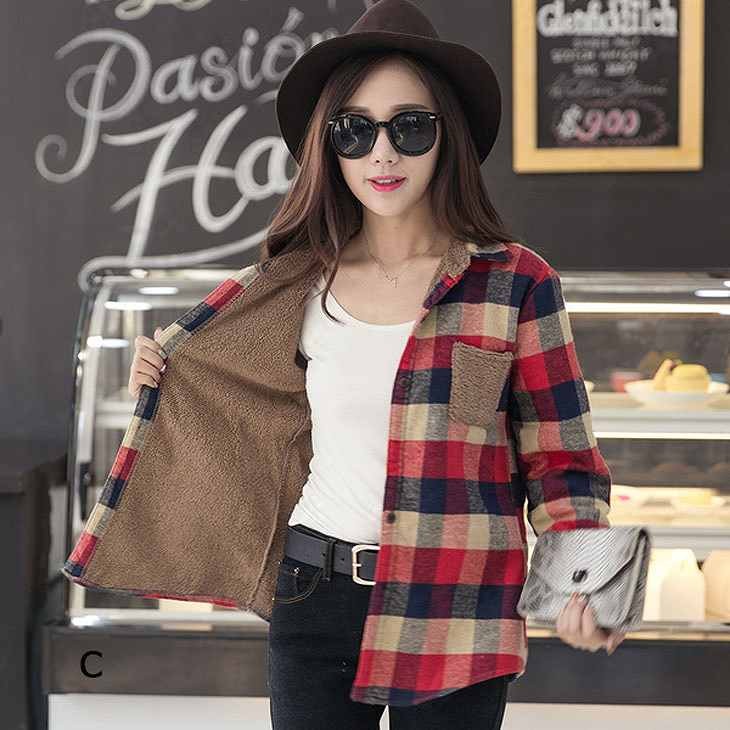 レディース　トップス　チェック　ネルシャツ　裏ボア　長袖　定番　暖かい　シンプル　カジュアル　秋冬　大きいサイズ　大人可愛い　デート　お出かけ　デイリー　普段着　レッド　オレンジ　ブルー　ブラック　送料無料