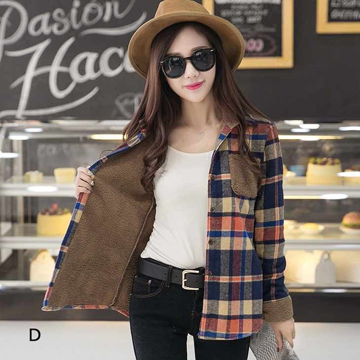 レディース　トップス　チェック　ネルシャツ　裏ボア　長袖　定番　暖かい　シンプル　カジュアル　秋冬　大きいサイズ　大人可愛い　デート　お出かけ　デイリー　普段着　レッド　オレンジ　ブルー　ブラック　送料無料