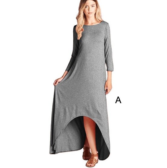 レディース　マキシ丈　ワンピース　無地　ロングワンピ　長袖　ラウンドネック　大人カジュアル　大きいサイズ　シンプル　リゾート　デイリー　お出かけ　デート　グレー　ブラック　ネイビー　送料無料