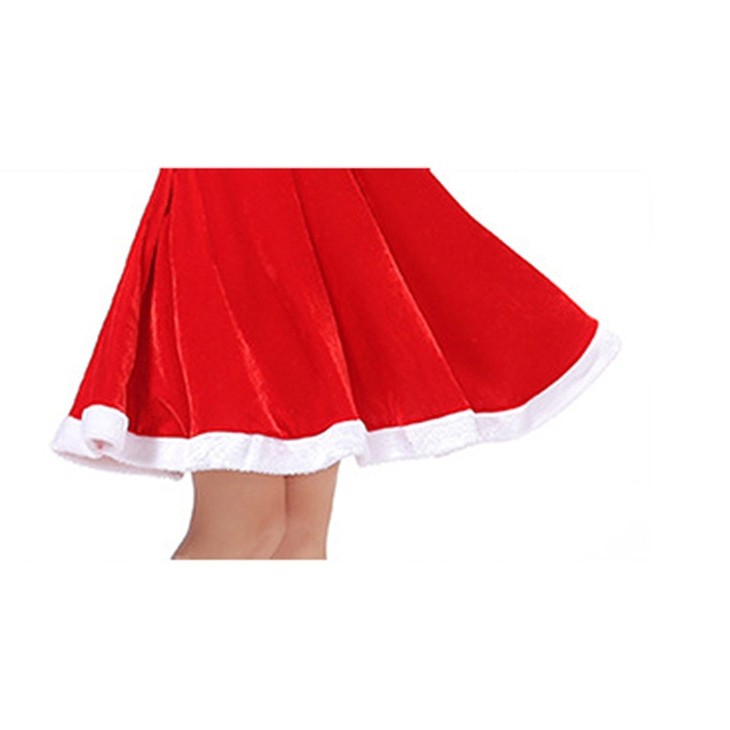 レディース　コスチューム　サンタクロース　ワンピース　ボートネック　五分袖　イベント　本格派　公演　演劇　ステージ　コスプレ　衣装　仮装　パーティ　送料無料