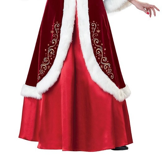 レディース　コスチューム　サンタクロース　プリンセスドレス　帽子付き　オフショルダー　ロング　無地　長袖　イベント　本格派　公演　演劇　フリーサイズ　クリスマス会　ステージ　コスプレ　衣装　仮装　パーティ　レッド　送料無料