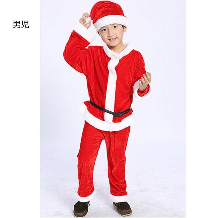 キッズ　クリスマス　衣装　コスプレ　ちびサンタ　可愛い　ワンピース　ズボン　レッド　ぽんちょ　男の子　女の子　クリスマス会　衣装　コスチューム　ステージ　イベント　送料無料