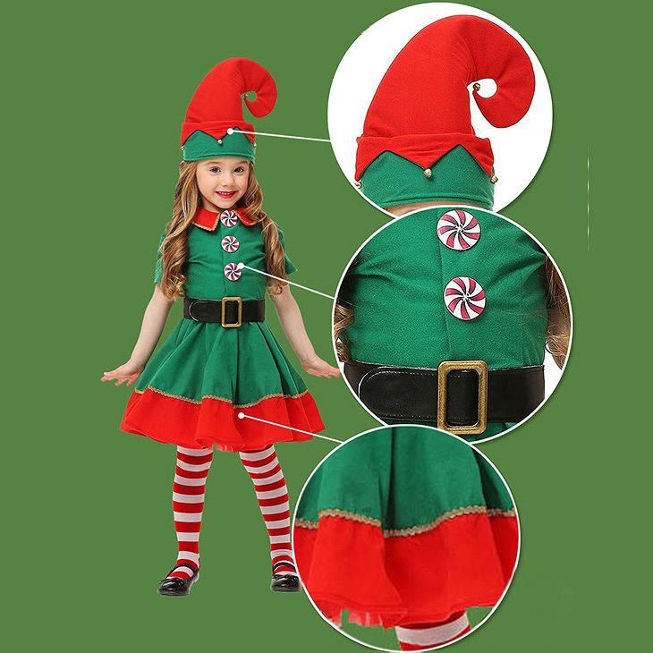 レディース　キッズ　クリスマス　ツリーコス　コスプレ衣装　親子姉妹コーデ　お揃い　ワンピース　グリーン　スカート　サンタ　イベント　ステージ　女の子　送料無料