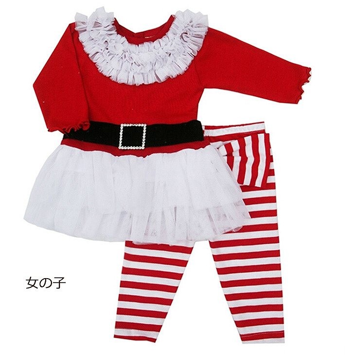 キッズ　クリスマス　コスプレ　ワンピース　サンタ　フリル　男の子　女の子　パーティー　イベント　可愛い　レッド　ミニスカート　クリスマス会　衣装　コスチューム　ステージ　送料無料