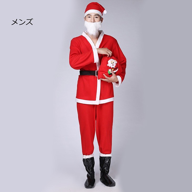 レディース　メンズ　サンタ　クリスマス　ワンピース　ポンチョ　コスプレ　スカート　ズボン　イベント　クリスマス会　ステージ　衣装　レッド　赤　ミニスカート　送料無料