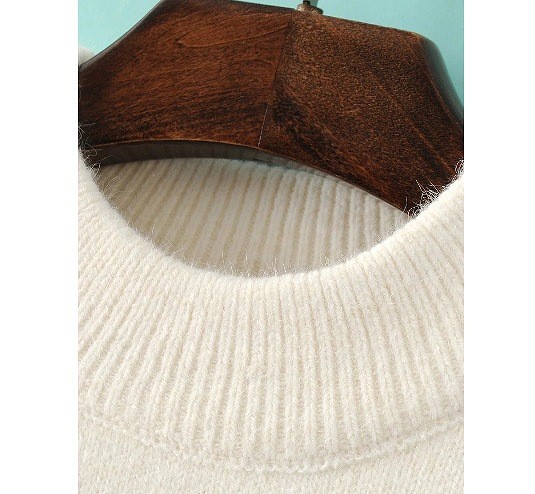 レディース　ニットセーター　クルーネック　長袖　トップス　ゆったり　無地　大人可愛い　フェミニン　シンプル　デート　お出かけ　デイリー　普段着　グレー　ホワイト　送料無料