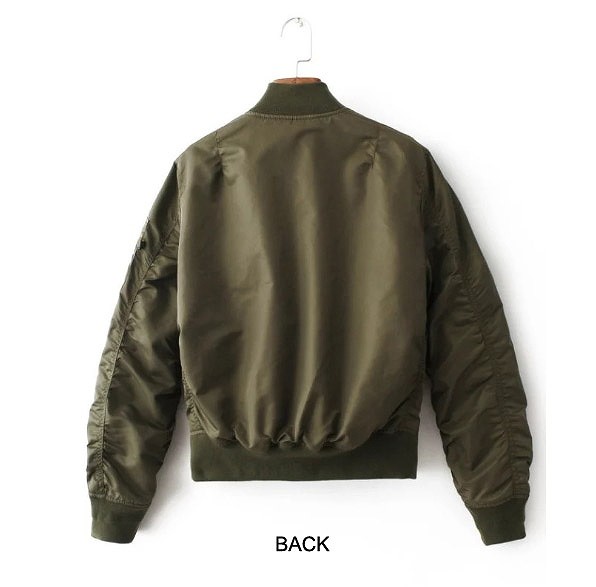 レディース　フライトジャケット　長袖　トップス　リバーシブル　小さいサイズ　無地　ミリタリー　シンプル　デート　お出かけ　デイリー　ブラック　グレー　カーキ　送料無料