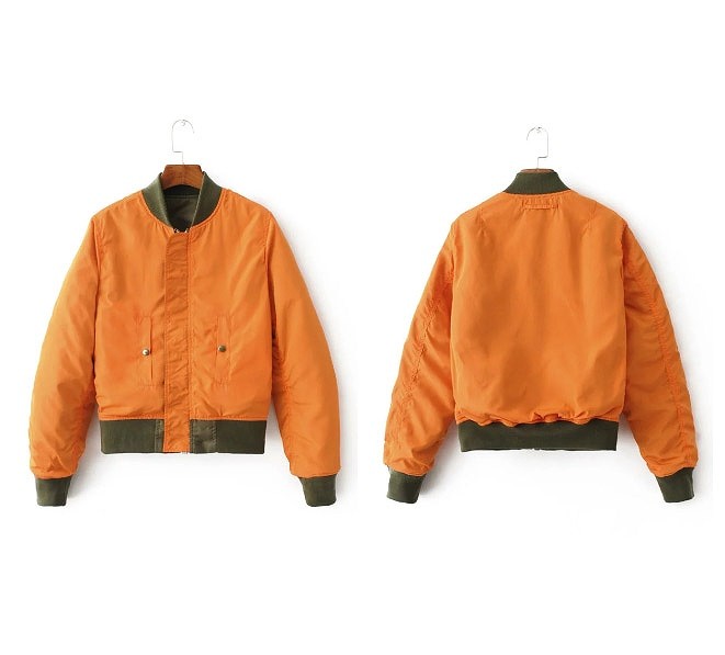 レディース　フライトジャケット　長袖　トップス　リバーシブル　小さいサイズ　無地　ミリタリー　シンプル　デート　お出かけ　デイリー　ブラック　グレー　カーキ　送料無料