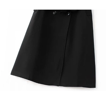 レディース　トレンチコート　ノースリーブ　ベルト付き　ルダンゴト　アウター　大人可愛い　シンプル　デート　お出かけ　普段使い　外出　デイリー　ブラック　送料無料