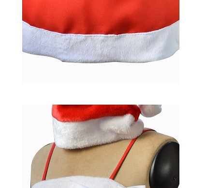 レディース　コスチューム　サンタ　ミニワンピース　ベアトップ　帽子　リボン　ベルト　俺妹黒猫　コスプレ　イベント　ステージ　舞台　演劇　衣装　レッド　送料無料