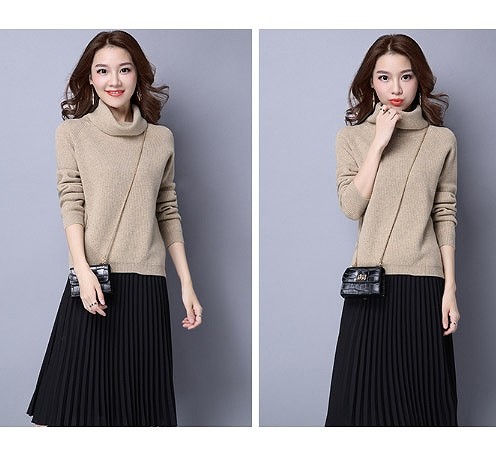 レディース　トップス　ニット　オフタートル　セーター　長袖　無地　定番　カジュアル　大人可愛い　大きいサイズ　フェミニン　オフィス　仕事　デート　お出かけ　デイリー　普段着　グレー　ベージュ　グリーン　ブラック　ピンク　送料無料