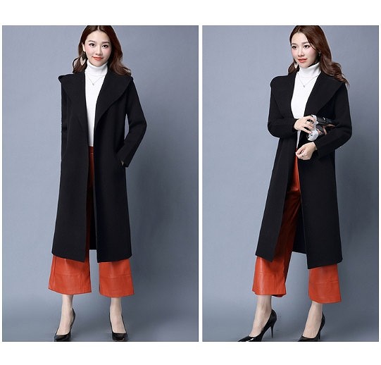 レディース　アウター　ロングコート　コーディガン　フード付き　長袖　無地　定番　カジュアル　大人可愛い　大きいサイズ　フェミニン　オフィス　通勤　OL　学生　デート　お出かけ　デイリー　レッド　グレー　ブラック　送料無料