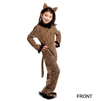 キッズ　コスチューム　アニマルスーツ　豹　ヒョウ　猫　キャット　ネコ耳　レオパード　動物　子供　本格派　リアルデザイン　公演　演劇　お化け　ハロウィン　コスプレ　衣装　イベント　パーティ　仮装　ブラウン　送料無料