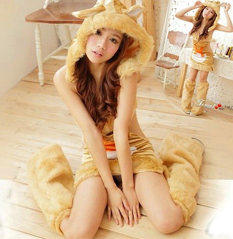 レディース　コスチューム　アニマルワンピ　カンガルー　動物　セクシー　フリーサイズ　本格派　リアルデザイン　公演　演劇　お化け　ハロウィン　コスプレ　衣装　イベント　パーティ　仮装　ブラウン　送料無料