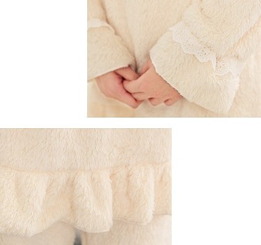 レディース　パジャマ　ナイトウェア　ゆったり　フリル　ボンボン　無地　ラウンドネック　長袖　大きいサイズ　シンプル　カジュアル　フェミニン　大人可愛い　リラックス　ルームウェア　ラフスタイル　グリーン　ホワイト　送料無料