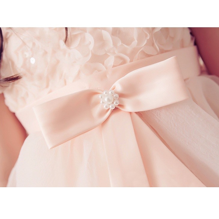 キッズ　ジュニア　子供服　ミニドレス　ワンピース　バルーン　リボン　ノースリーブ　無地　シフォン　ペチコート付き　フォーマル　かわいい　キュート　パーティ　発表会　七五三　お祝い　誕生日　イベント　結婚式　記念日　セレモニー　ホワイト　ピンク　送料無料