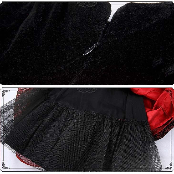 キッズ　ジュニア　子供服　ミニドレス　ワンピース　無地　レース　リボン　半袖　フォーマル　かわいい　キュート　パーティ　発表会　七五三　お祝い　誕生日　イベント　結婚式　フラワーガール　記念日　ブラック×レッド　送料無料