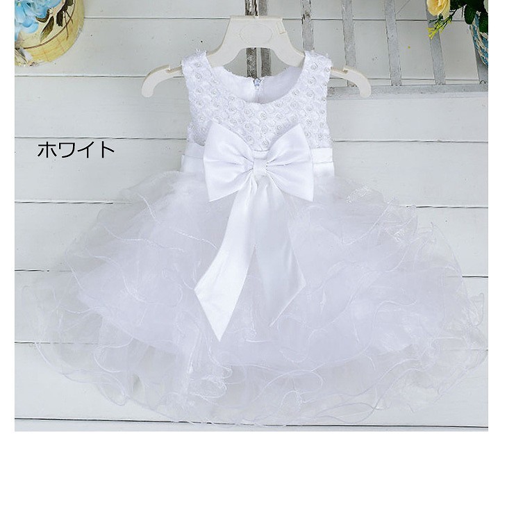 ベビー　キッズ　ベビー服　ミニドレス　ワンピース　無地　シフォン　リボン　ノースリーブ　フォーマル　パーティ　発表会　七五三　お祝い　イベント　結婚式　記念日　セレモニー　ホワイト　ピンク　レッド　パープル　シャンパン　マゼンタ　コーラルレッド　送料無料