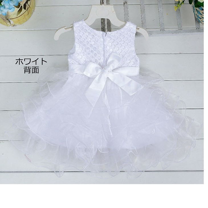 ベビー　キッズ　ベビー服　ミニドレス　ワンピース　無地　シフォン　リボン　ノースリーブ　フォーマル　パーティ　発表会　七五三　お祝い　イベント　結婚式　記念日　セレモニー　ホワイト　ピンク　レッド　パープル　シャンパン　マゼンタ　コーラルレッド　送料無料