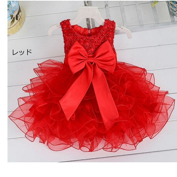 ベビー　キッズ　ベビー服　ミニドレス　ワンピース　無地　シフォン　リボン　ノースリーブ　フォーマル　パーティ　発表会　七五三　お祝い　イベント　結婚式　記念日　セレモニー　ホワイト　ピンク　レッド　パープル　シャンパン　マゼンタ　コーラルレッド　送料無料
