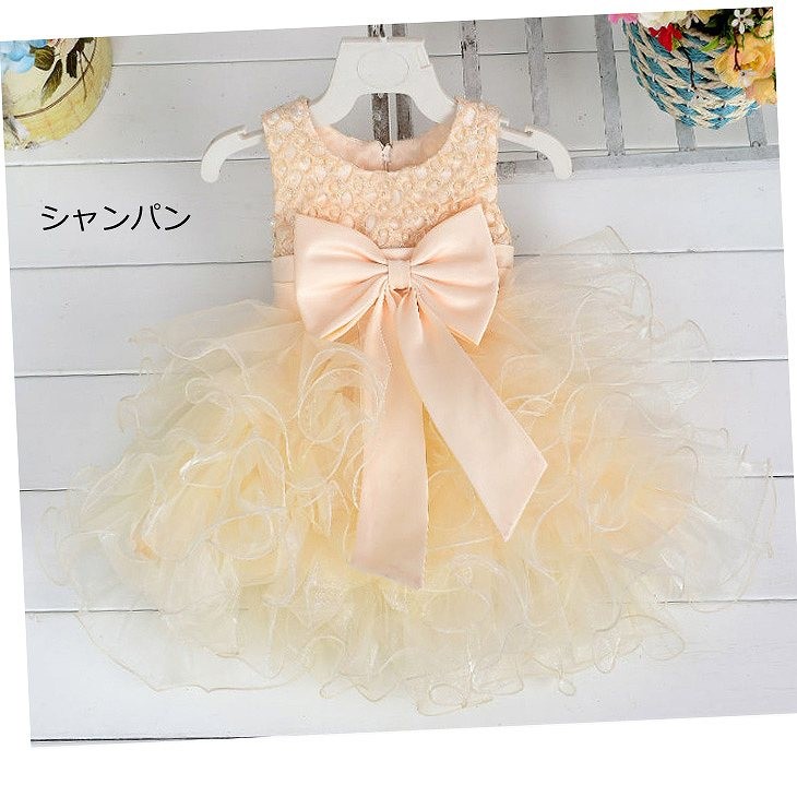 ベビー　キッズ　ベビー服　ミニドレス　ワンピース　無地　シフォン　リボン　ノースリーブ　フォーマル　パーティ　発表会　七五三　お祝い　イベント　結婚式　記念日　セレモニー　ホワイト　ピンク　レッド　パープル　シャンパン　マゼンタ　コーラルレッド　送料無料
