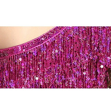 レディース　競技ドレス　ツーピース　無地　ワンショルダー　トップス　膝上丈　スカート　スパンコール　フリンジ　フリーサイズ　ダンス　発表会　ラテンダンス　サルサ　タンゴ　社交ダンス　ステージ　フィギュアスケート　パープル　イエロー　送料無料