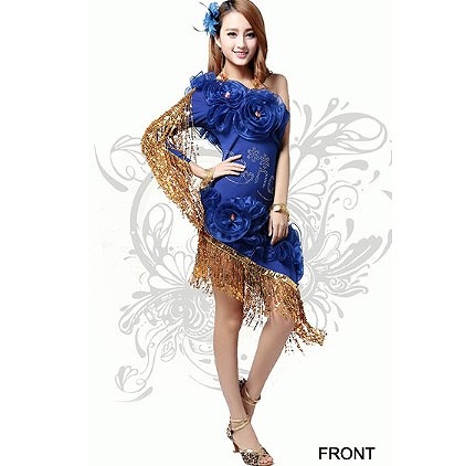 レディース　競技ドレス　ワンピース　無地　ワンショルダー　膝上丈　フリンジ　フリーサイズ　ダンス　発表会　ベリーダンス　ラテンダンス　サルサ　タンゴ　社交ダンス　ステージ　フィギュアスケート　ブルー　レッド　レッド　ピンク　ブラック　送料無料