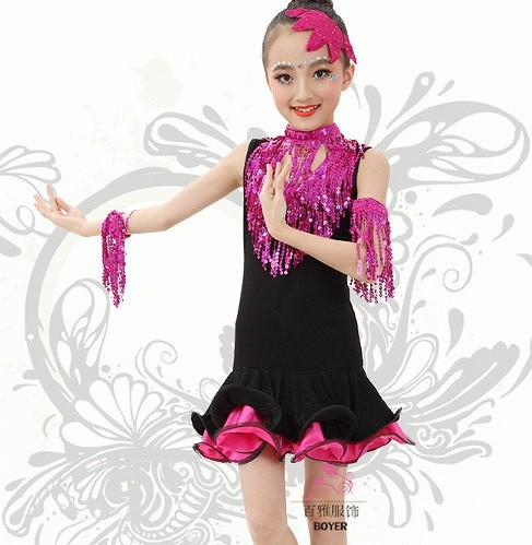 キッズ　ジュニア　子供服　競技ドレス　ワンピース　無地　Vネック　ノースリーブ　チュチュ　膝上丈　タンゴ　大きいサイズ　ダンス　発表会　バレエ　ラテンダンス　社交ダンス　ステージ　フィギュアスケート　ピンク　グリーン　イエロー　レッド　送料無料