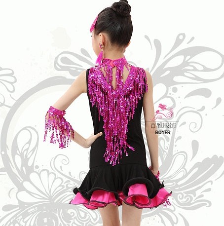 キッズ　ジュニア　子供服　競技ドレス　ワンピース　無地　Vネック　ノースリーブ　チュチュ　膝上丈　タンゴ　大きいサイズ　ダンス　発表会　バレエ　ラテンダンス　社交ダンス　ステージ　フィギュアスケート　ピンク　グリーン　イエロー　レッド　送料無料