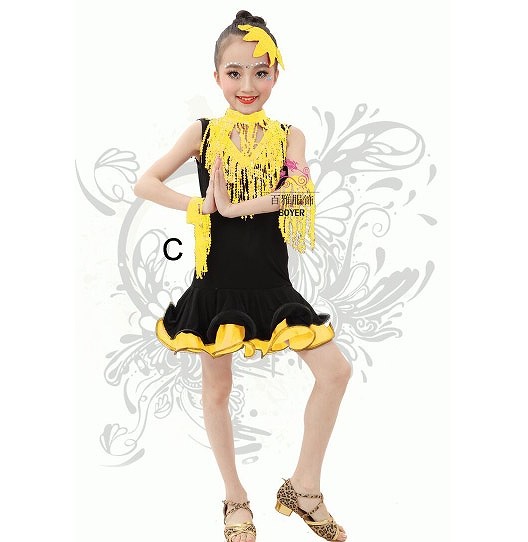 キッズ　ジュニア　子供服　競技ドレス　ワンピース　無地　Vネック　ノースリーブ　チュチュ　膝上丈　タンゴ　大きいサイズ　ダンス　発表会　バレエ　ラテンダンス　社交ダンス　ステージ　フィギュアスケート　ピンク　グリーン　イエロー　レッド　送料無料