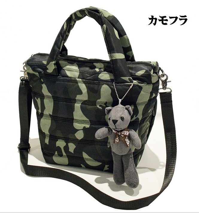 レディース　ハンドバッグ　ショルダー　２ｗａｙ　ソリッド　ダウンクッション　おしゃれ　可愛い　カジュアル　お出かけ　デート　旅行　デイリー　カモフラ　ドット　ソリッド　送料無料