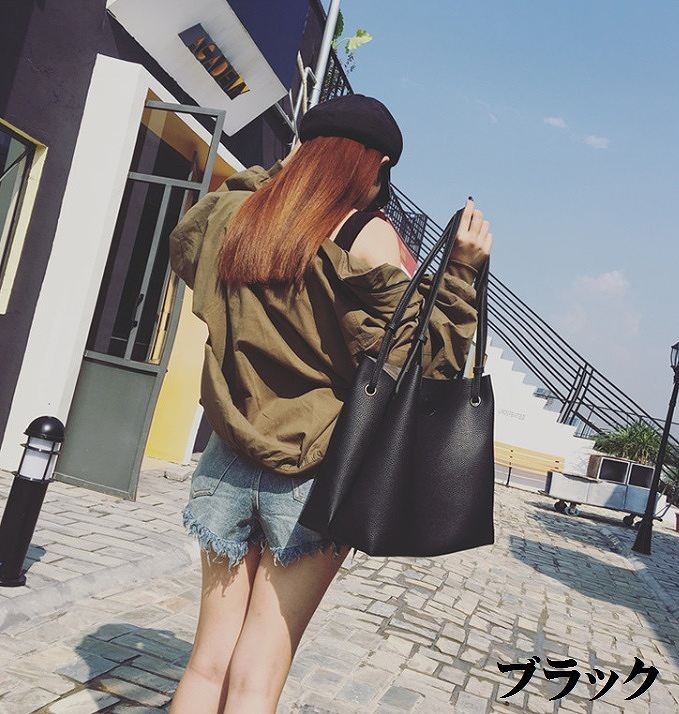 レディース　トートバッグ　ショルダー　シンプル　レザー　おしゃれ　可愛い　カジュアル　お出かけ　デート　旅行　通勤　通学　デイリー　ブラック　ピンク　グレー　ブラウン　送料無料