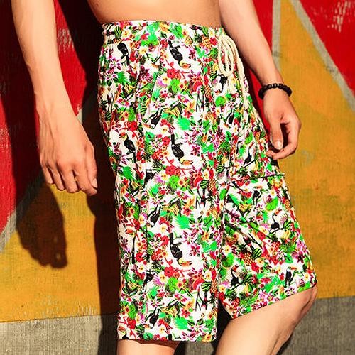 レディース　水着　セット　セパレート　ホルターネック　ビキニ　大きいサイズ　花柄　ペアルック　メンズ　ハーフパンツ　お揃い　柄物　夏　ビーチ　リゾート　海水浴　プール　送料無料