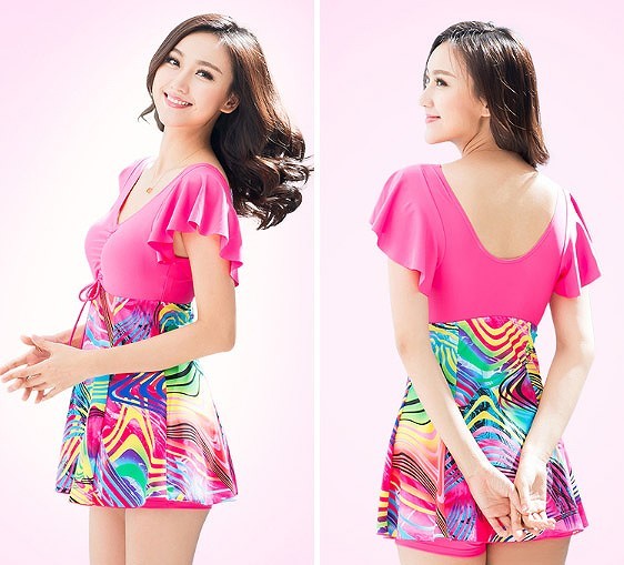 水着　体型カバー　レディース　ワンピース　女性用　女の子　タンキニ　ショートパンツ　キュート　かわいい　セクシー　夏　海　プール　大きいサイズ　2XL　3XL　4XL　5XL　ピンク　ブルー　水色　ネイビー　パープル　ブラック　レッド　送料無料