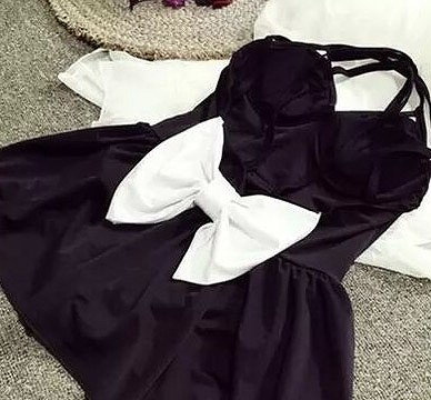 水着　レディース　ホルターネック　スカート　ワンピース　リボン　女性用　女の子　ママ　キュート　かわいい　セクシー　海外　夏　海　プール　スイムウェア　S　M　L　XL　XXL　2L　3L　ブラック　ブラック×ホワイト　黒　送料無料