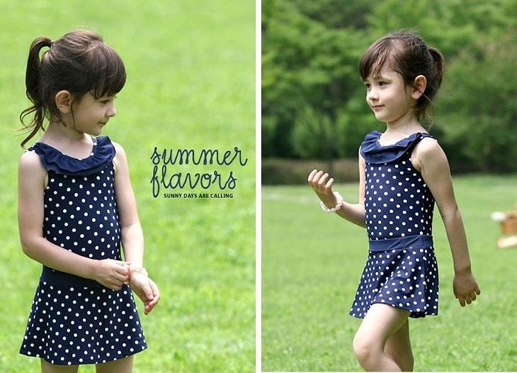 キッズ　ジュニア　女の子　水着　ワンピース　キャップ　セット　ドット柄　水玉　総柄　スイムウェア　かわいい　キュート　夏　ビーチ　リゾート　マリン　海水浴　プール　スイミング　ネイビー　ピンク　送料無料