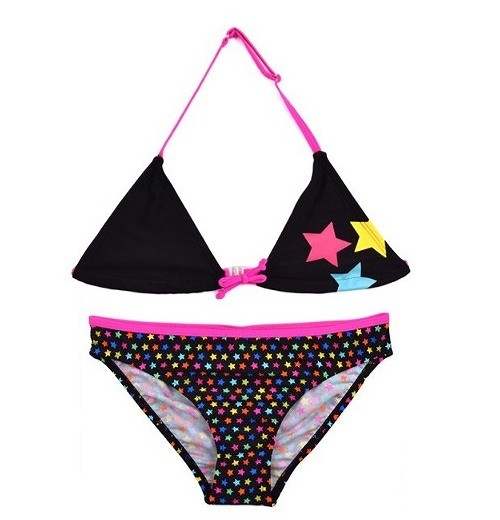 キッズ　ジュニア　女の子　水着　ビキニ　星柄　スター　スイムウェア　かわいい　キュート　夏　ビーチ　リゾート　マリン　海水浴　プール　スイミング　ピンク　グリーン　送料無料